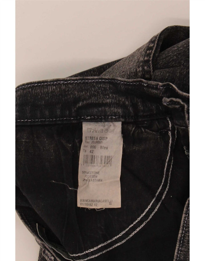 Bianca Maria Caselli Jean Bootcut Femme IT 42 Moyen W27 L30 Coton Noir