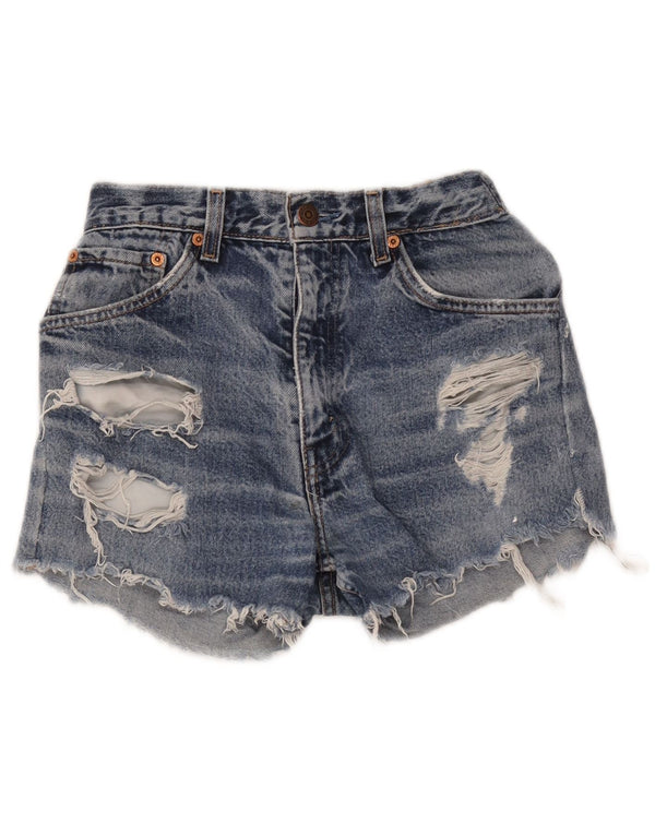 Levi's Short En Jean Déchiré Femme W24 XS Bleu