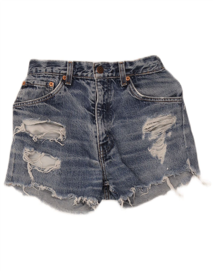 Levi's Short En Jean Déchiré Femme W24 XS Bleu