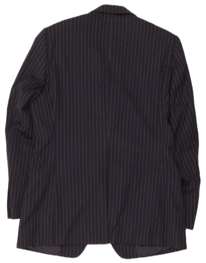 Jaeger Veste blazer à 2 boutons pour homme UK 40 Grande laine à fines rayures bleu marine