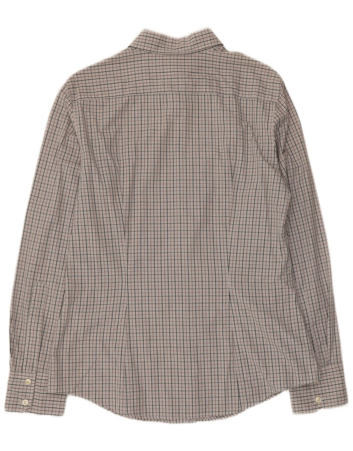 Benetton Chemise Femme UK 14 Large Gris Coton