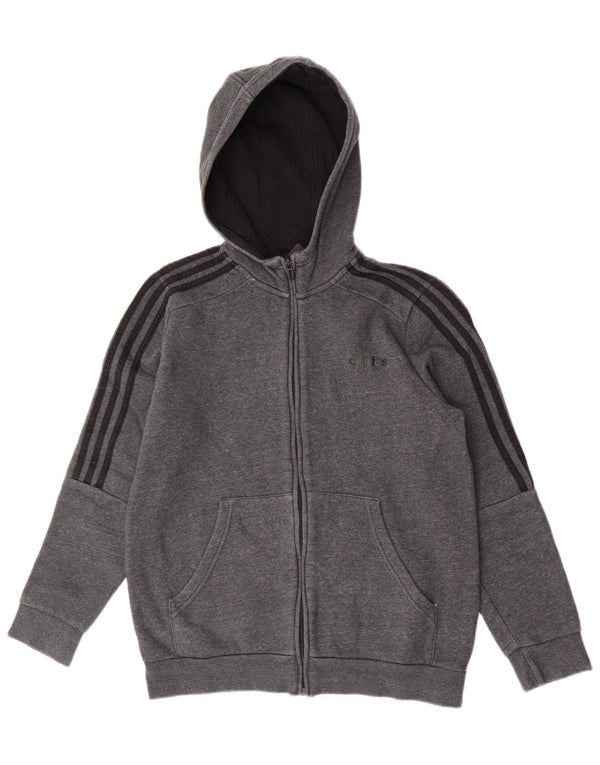 Adidas Pull à capuche zippé garçon 13-14 ans Gris Moucheté Coton