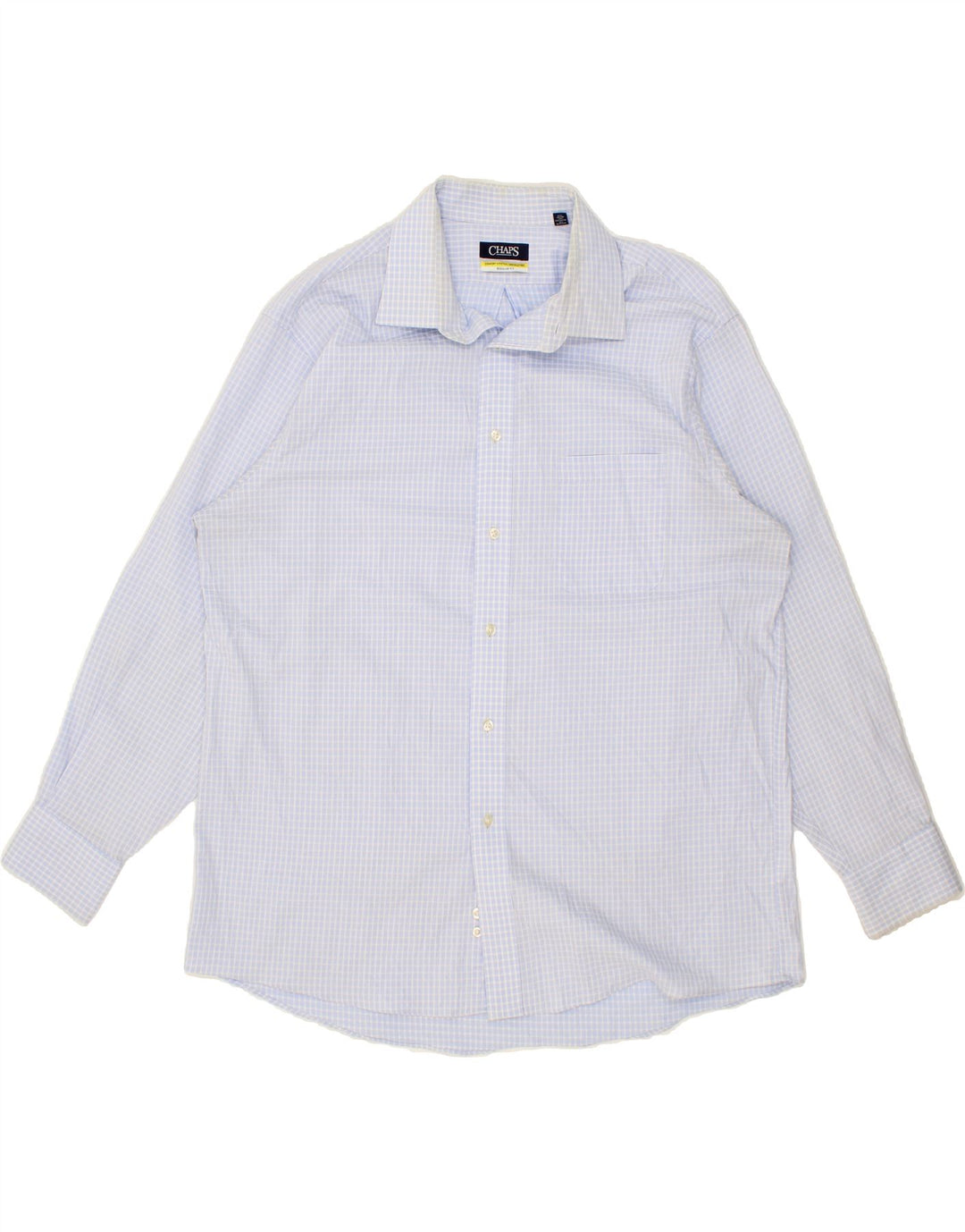 CHAPS Mens Regular Fit Shirt 2XL Blue Check Cotton Vintage Chaps and Second-Hand Chaps from Messina Hembry 