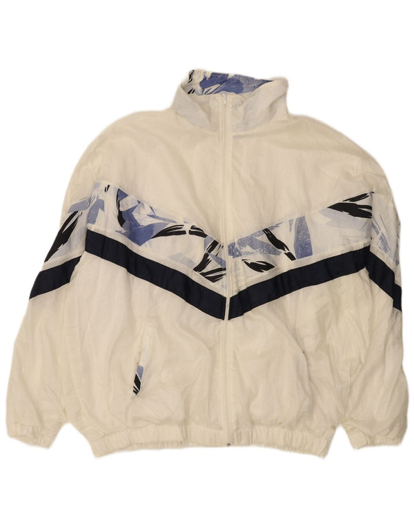vintage Mens Survêtement Top Veste IT 56 XL Colorblock Blanc