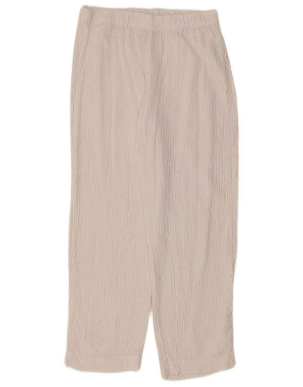 Marks & Spencer Pantalon décontracté coupe ample pour femme UK 10 Small W32 L30 Blanc