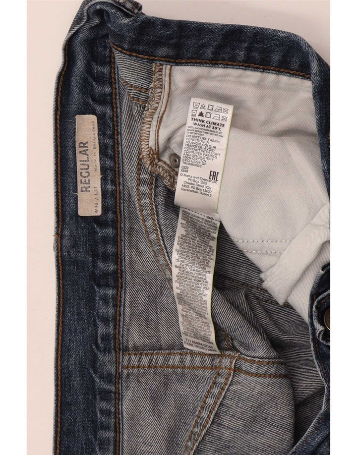 Marks & Spencer Jean droit régulier pour homme W42 L31 bleu coton