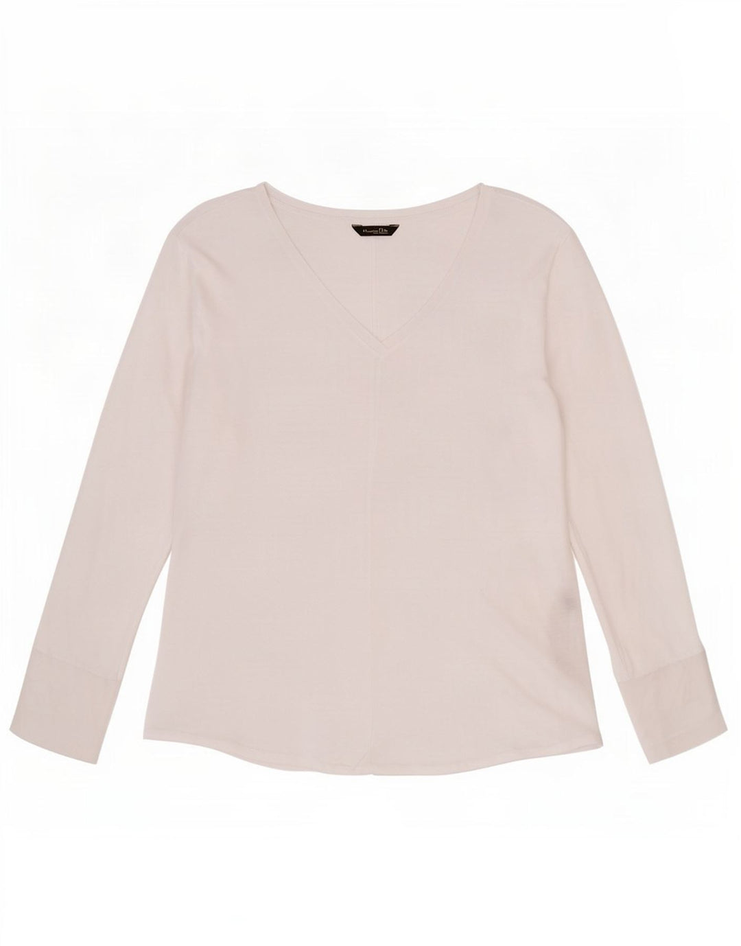Massimo Dutti Haut transparent à manches longues pour femme UK 12 Lyocell blanc moyen