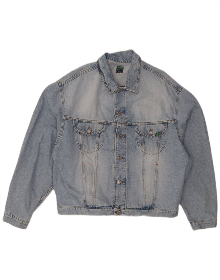 Benetton Veste En Jean IT 52 XL Bleu Coton Homme