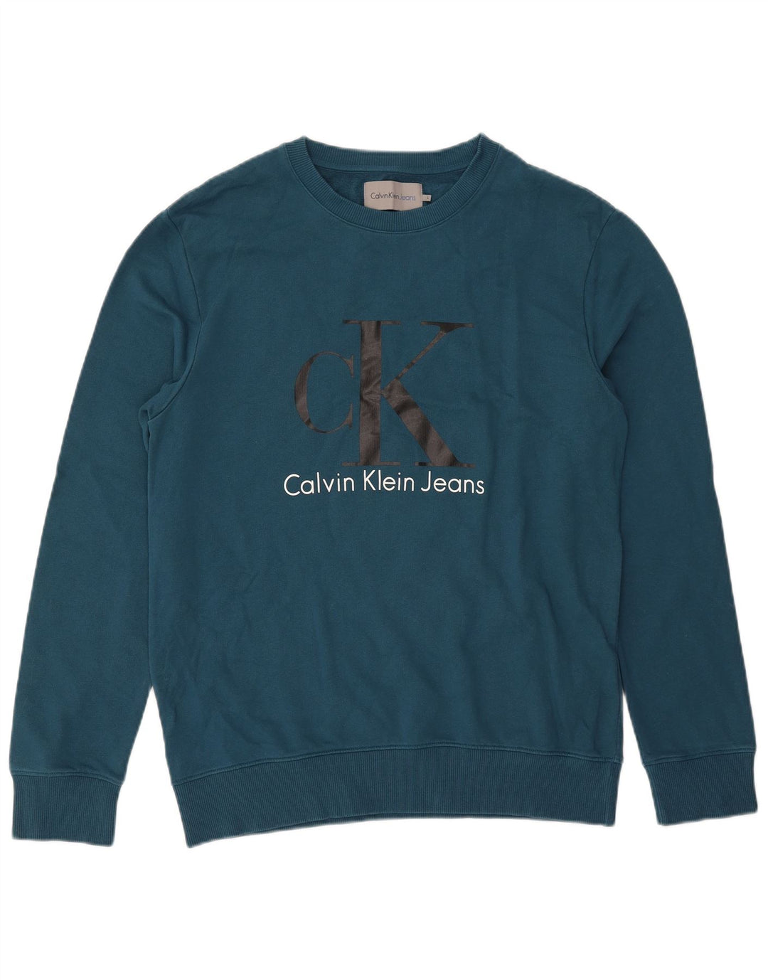 CALVIN KLEIN JEANS Sweat-shirt graphique pour homme en coton bleu moyen