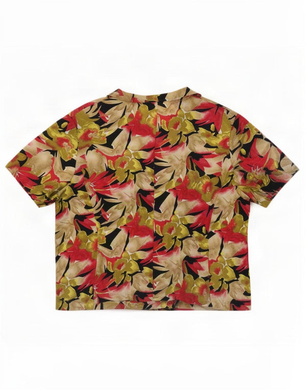 vintage Femmes Chemise à manches courtes Blouse UK 18 XL Multicolore Floral