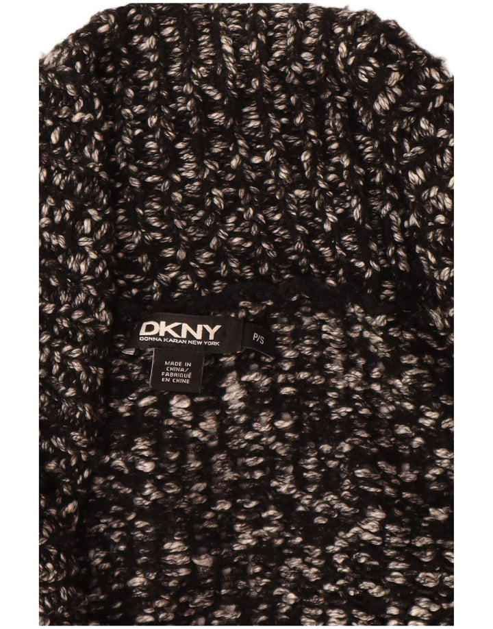DKNY Cardigan surdimensionné à manches courtes pour femme UK 10 Petit Noir