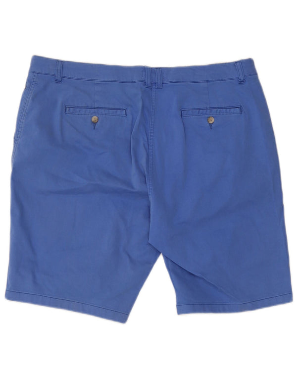Joules Short Chino Taille Haute Femme UK 18 XL W38 Bleu Coton