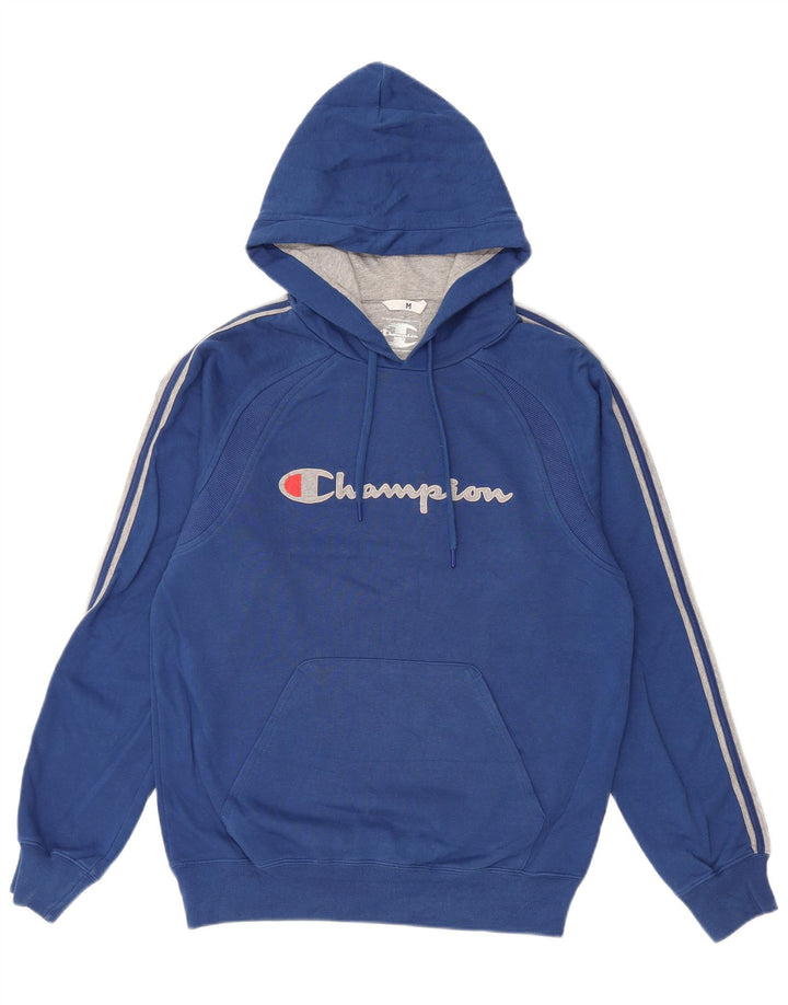 CHAMPION Pull à Capuche Graphique Homme Bleu Moyen Coton