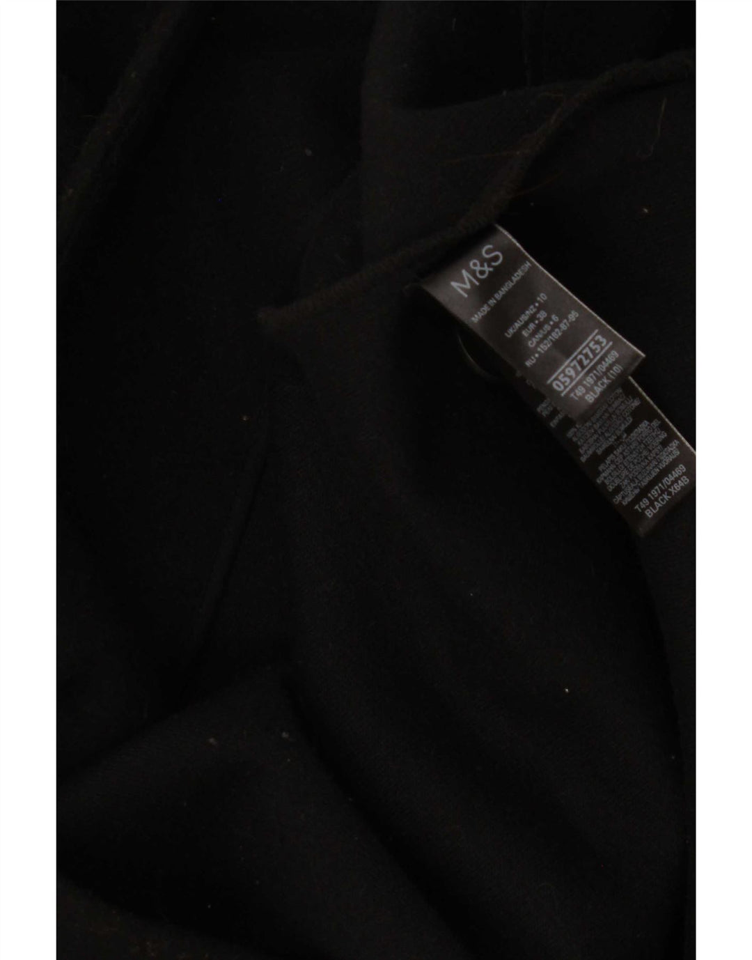 Marks & Spencer Manteau pour femme UK 10 Petit Noir Polyester