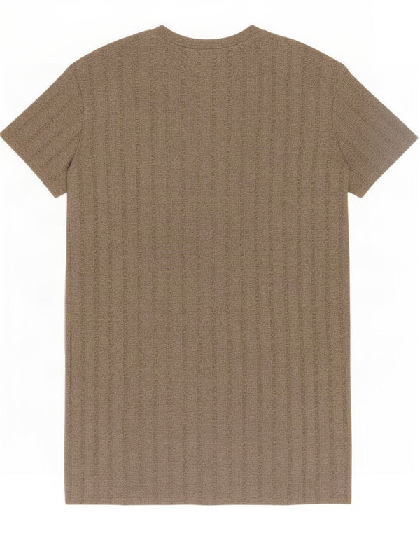 Zara Robe T-Shirt Femme UK 14 Polyester Rayé Beige Moyen