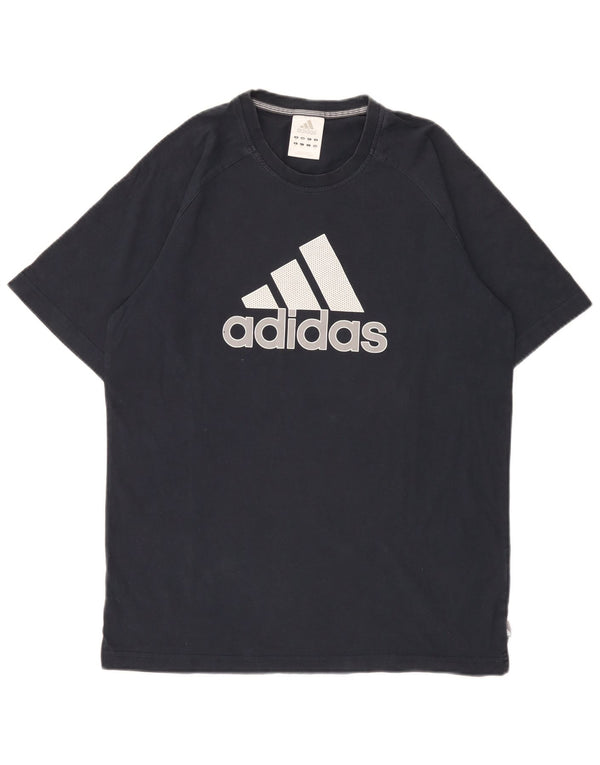 Adidas T-Shirt Graphique Homme Bleu Marine Moyen Coton