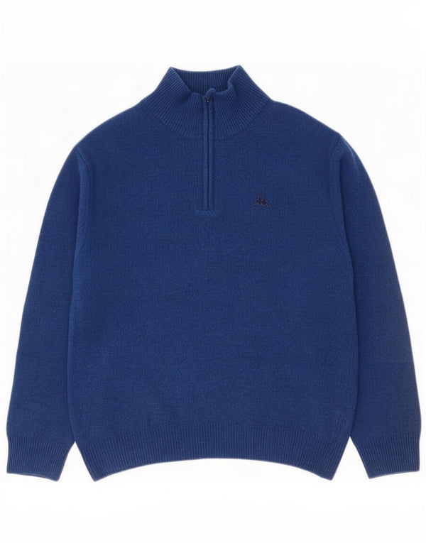 Kappa Pull col zippé pour homme en laine bleu marine Taille L