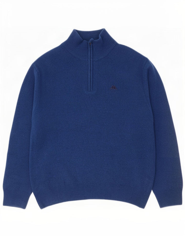 Kappa Pull col zippé pour homme en laine bleu marine Taille L