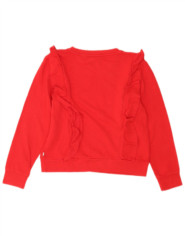 Levi's Sweatshirt Jumper UK 14 Femme Rouge Moyen Coton