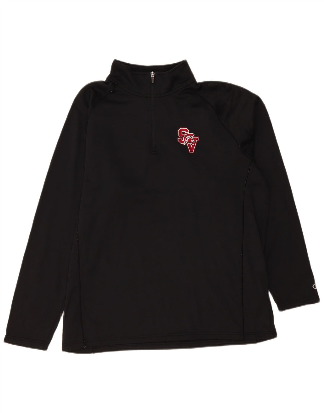Champion Haut de survêtement pour homme avec col zippé et polyester Noir Taille L