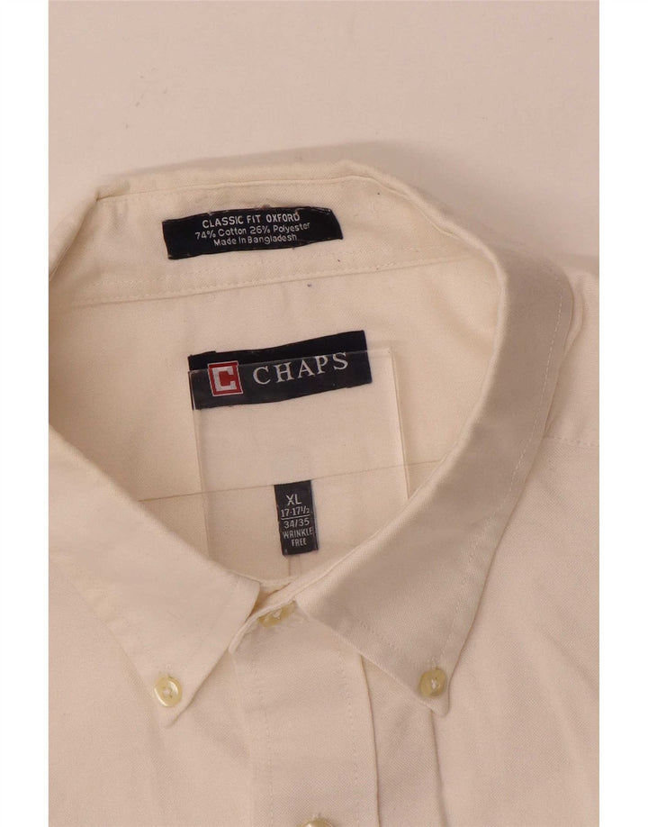 Chaps Chemise coupe classique pour homme Taille 17 1/2 XL Coton blanc