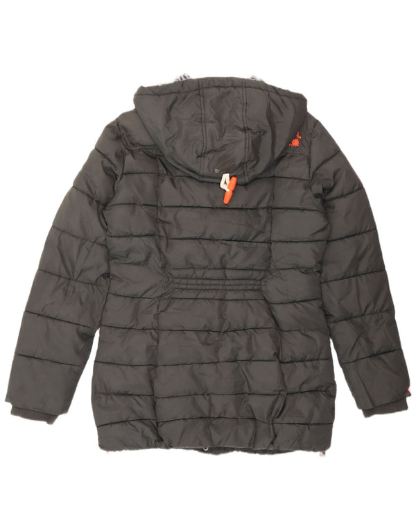 Superdry Veste matelassée à capuche pour femme UK 14 Gris moyen Polyester