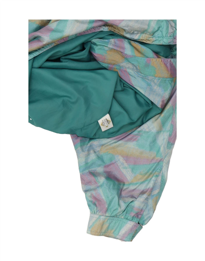 VINTAGE Womens Abstract Windbreaker Coat UK 16 Large  Blue Polyester Vintage Vintage and Second-Hand Vintage from Messina Hembry 