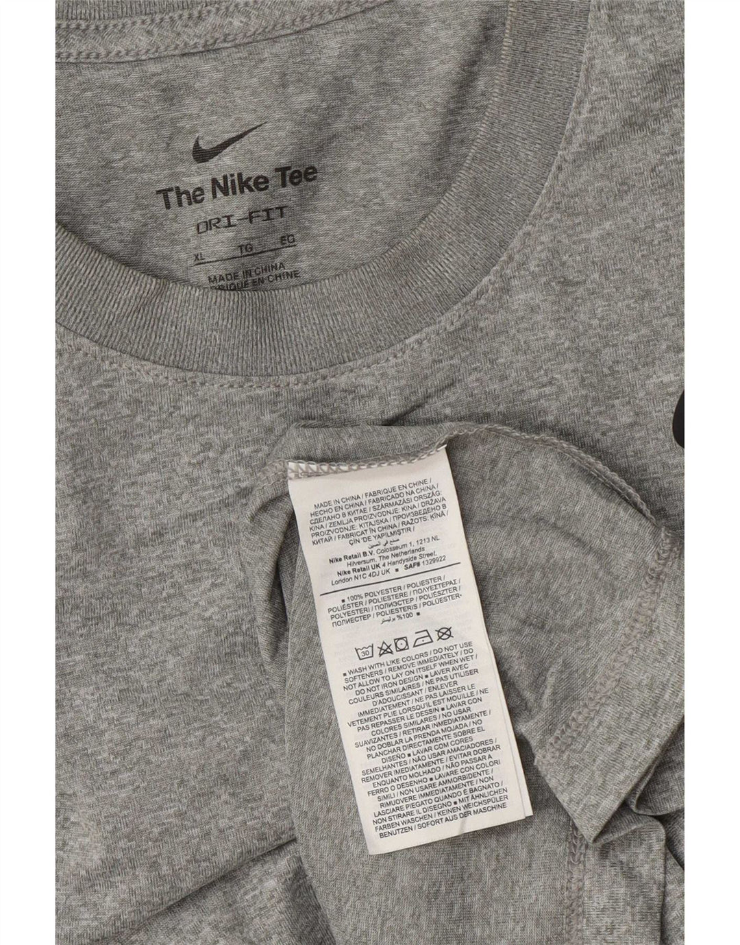 Nike Haut Dri Fit à manches longues pour homme XL Gris chiné Polyester