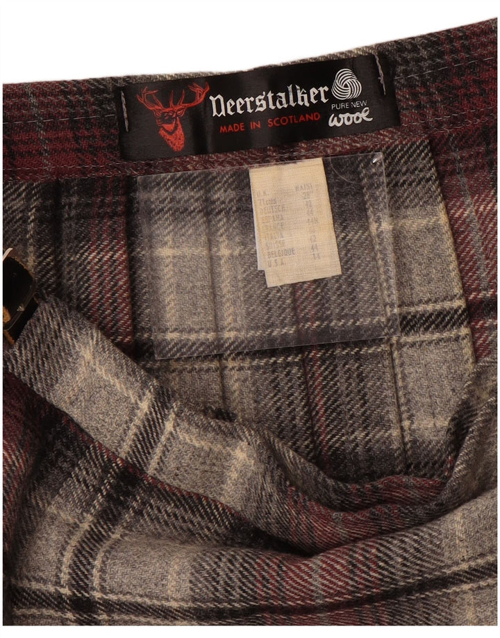 Deerstalker Jupe portefeuille plissée pour femme W28 en laine à carreaux rouge moyen