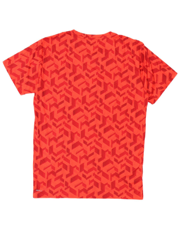 Puma Homme T-Shirt Top Small Rouge Géométrique Polyester