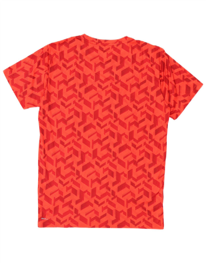 Puma Homme T-Shirt Top Small Rouge Géométrique Polyester