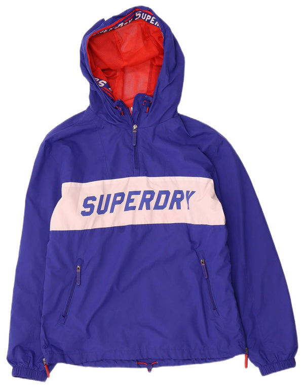 Superdry Veste Anorak à capuche graphique pour homme UK 36 Small Bleu Colourblock