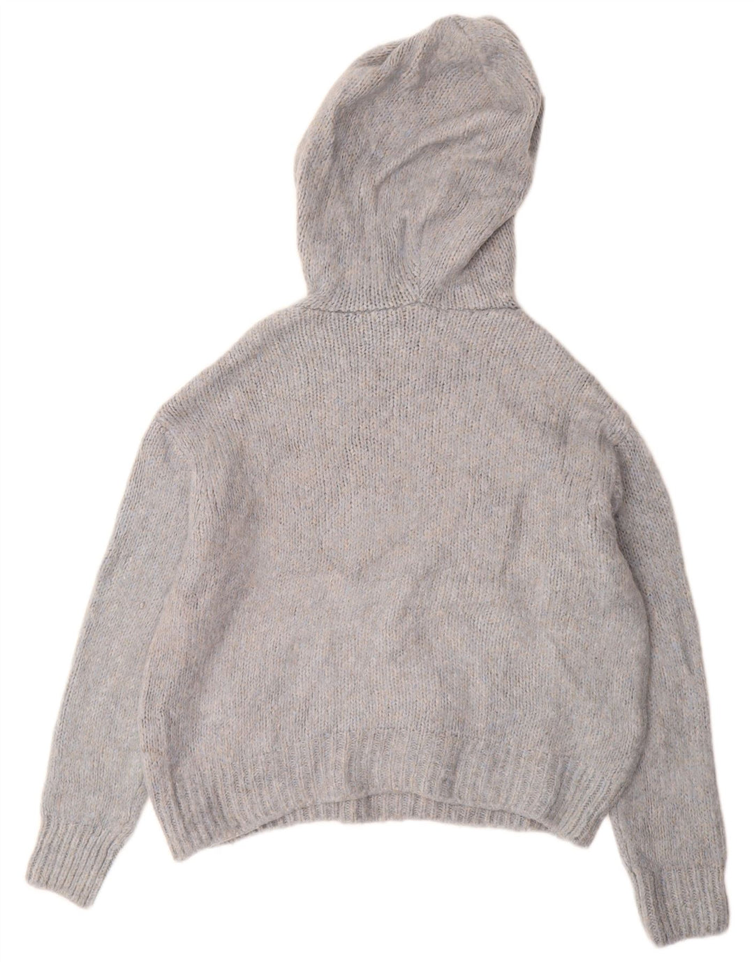 ZARA Femme Pull à capuche surdimensionné UK 10 Petit Bleu Moucheté