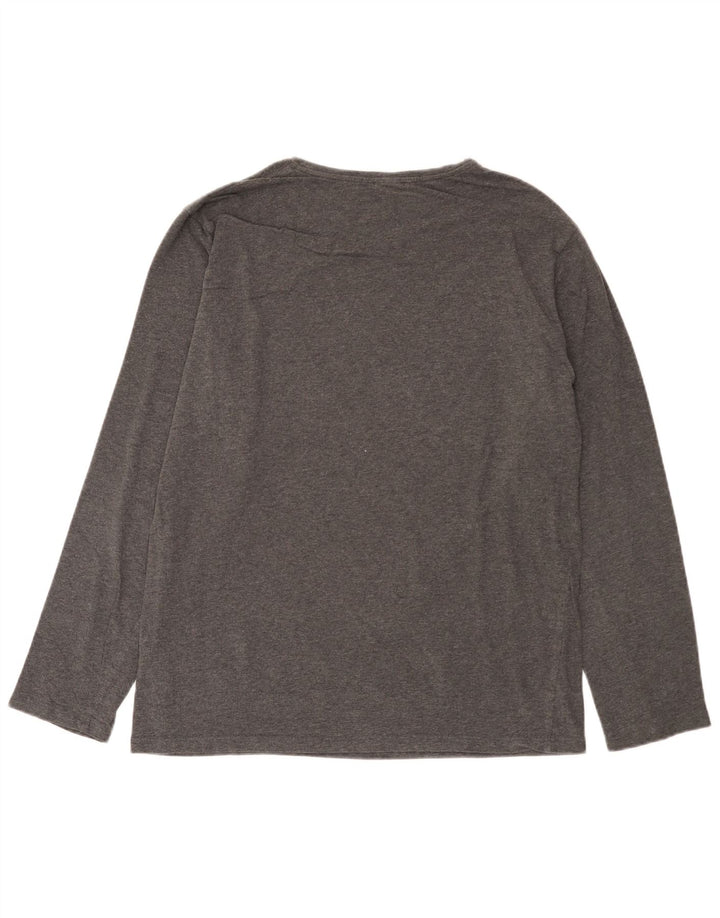 Hugo Boss Haut graphique à manches longues en coton gris moyen