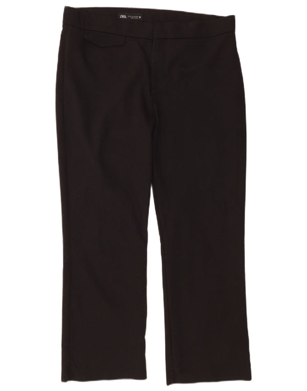 Pantalon décontracté droit femme Zara XL W32 L25 coton noir