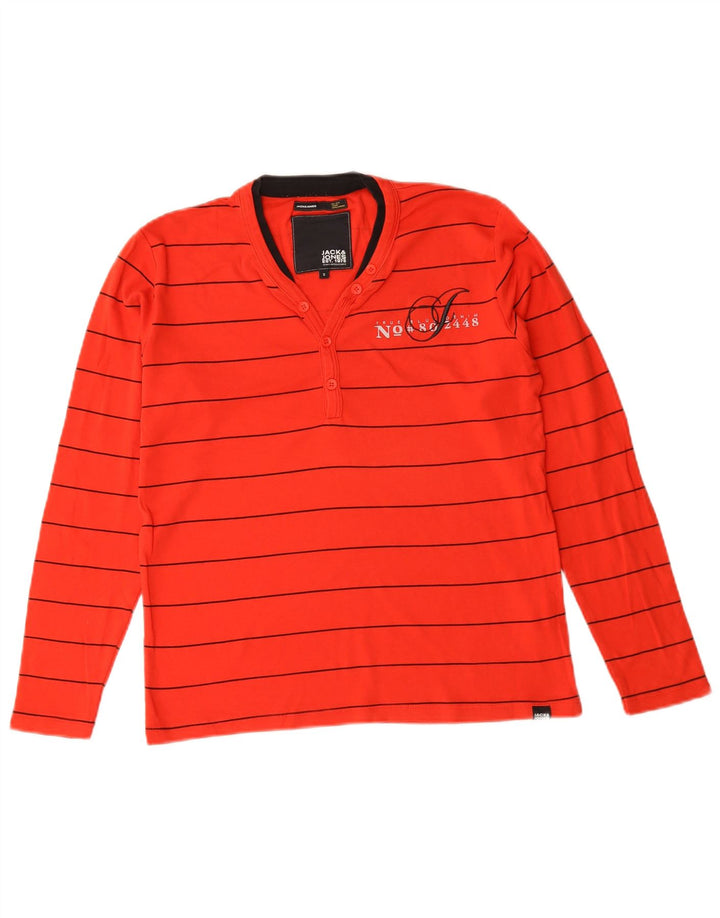 Jack & Jones Haut à manches longues en coton rayé rouge pour homme