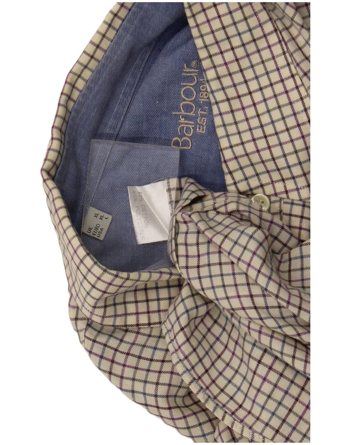 Barbour Chemise Homme XL Off White Check Coton
