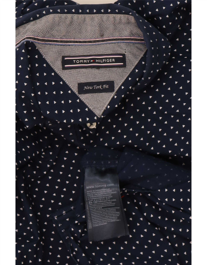 Tommy Hilfiger Chemise Homme Bleu Marine Moyen Coton Géométrique