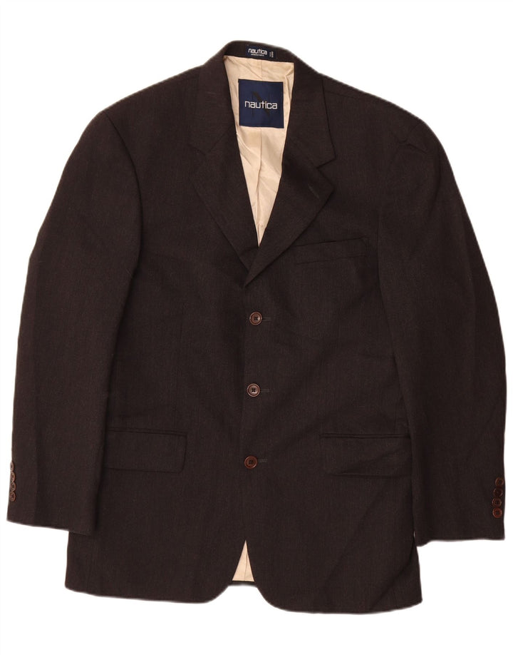 NAUTICA Veste Blazer 3 Boutons Homme UK 38 Laine Gris Moyen