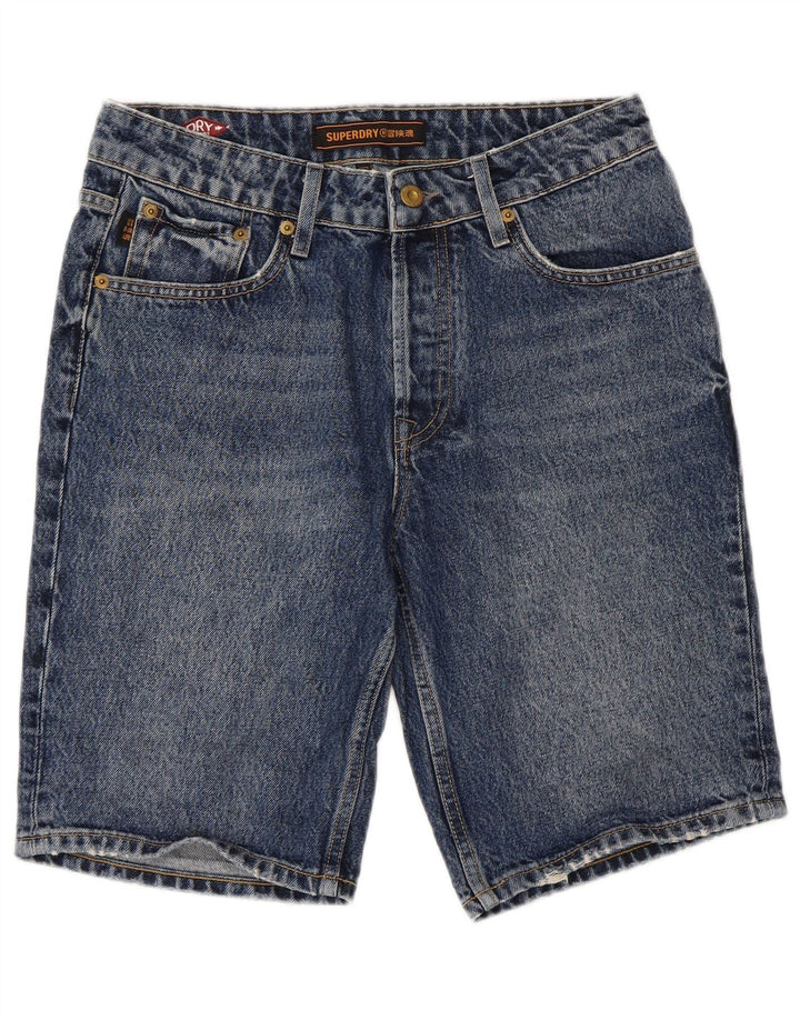 SUPERDRY Short en Jean Femme W28 Bleu Moyen Coton