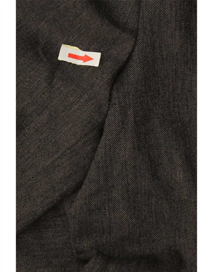 Zara Veste Blazer 1 Bouton Femme UK 18 XL Gris Viscose