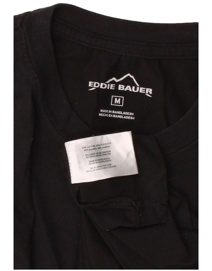 EDDIE BAUER Mens Top Long Sleeve Medium Black Cotton