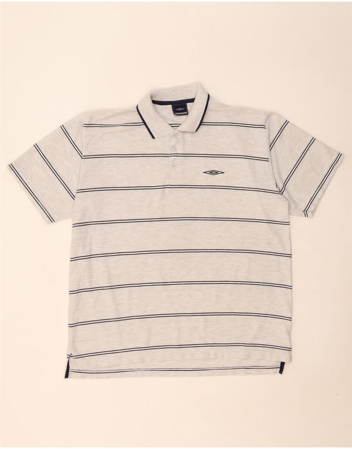 Umbro Polo Homme XL Gris Rayé Polyester