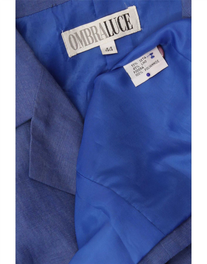 Ombraluce Veste Blazer 3 Boutons Femme IT 44 Soie Bleu Moyen