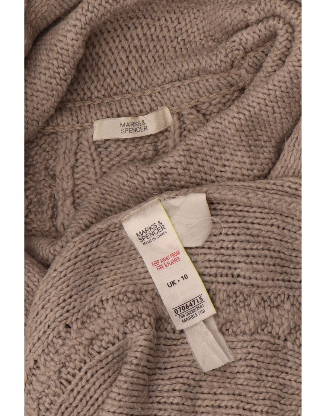 Marks & Spencer Pull col roulé pour femme UK 10 Petit Gris Acrylique