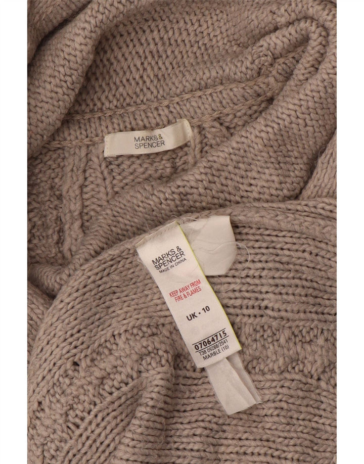 Marks & Spencer Pull col roulé pour femme UK 10 Petit Gris Acrylique