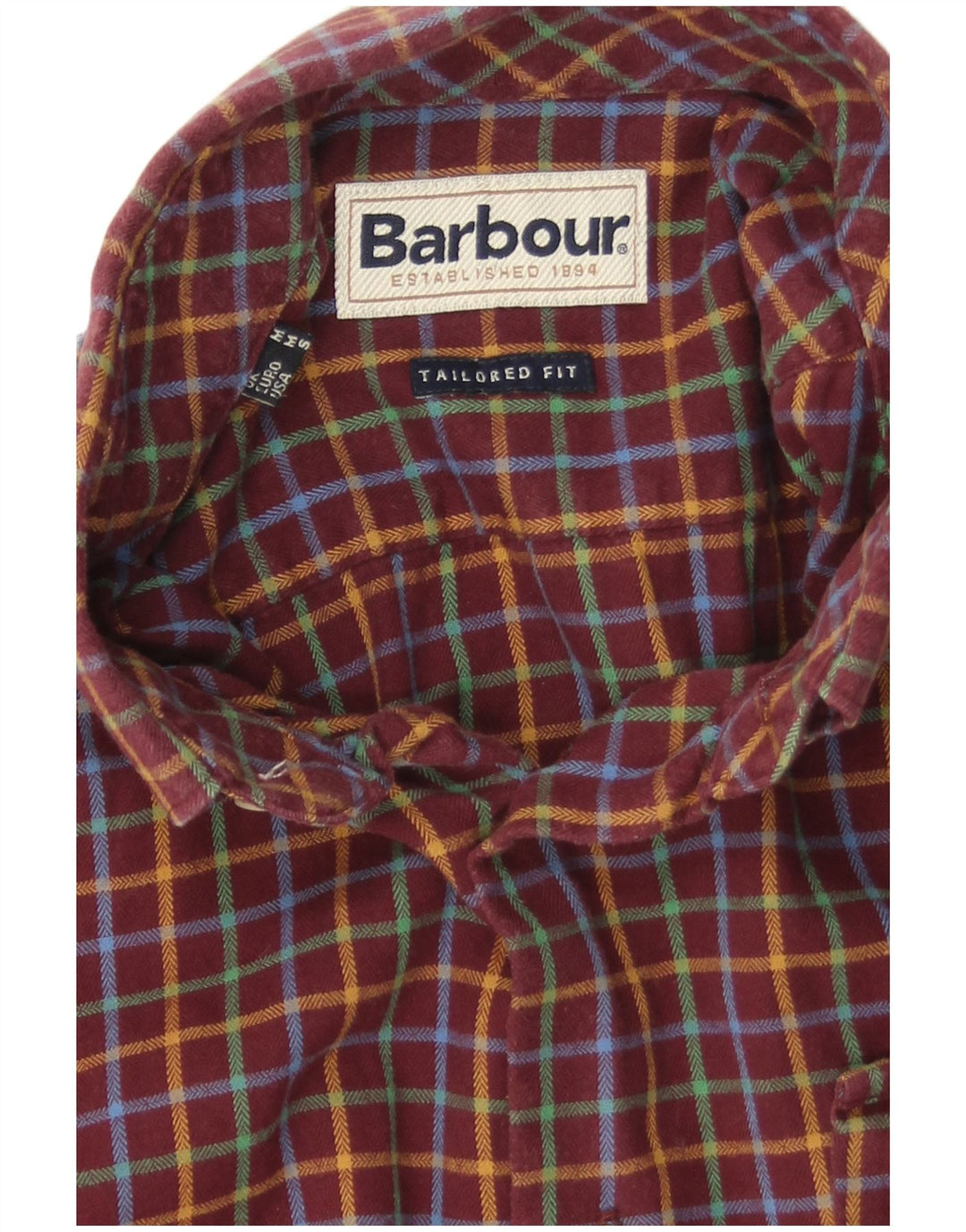 Barbour Chemise en flanelle coupe ajustée pour hommes à carreaux bordeaux moyen