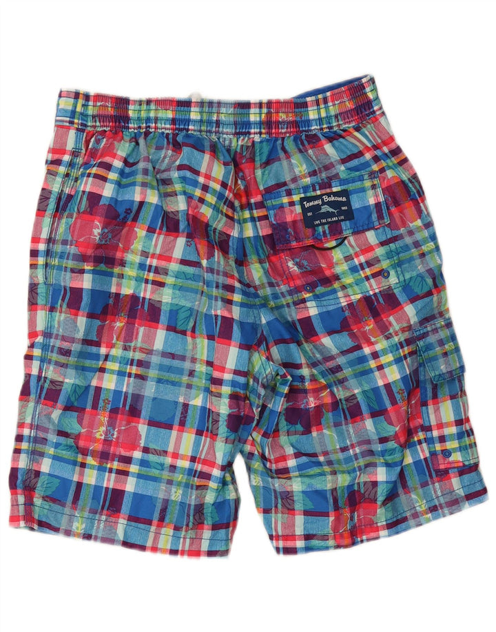 Tommy Bahama Short de bain pour homme Petit carreaux bleus
