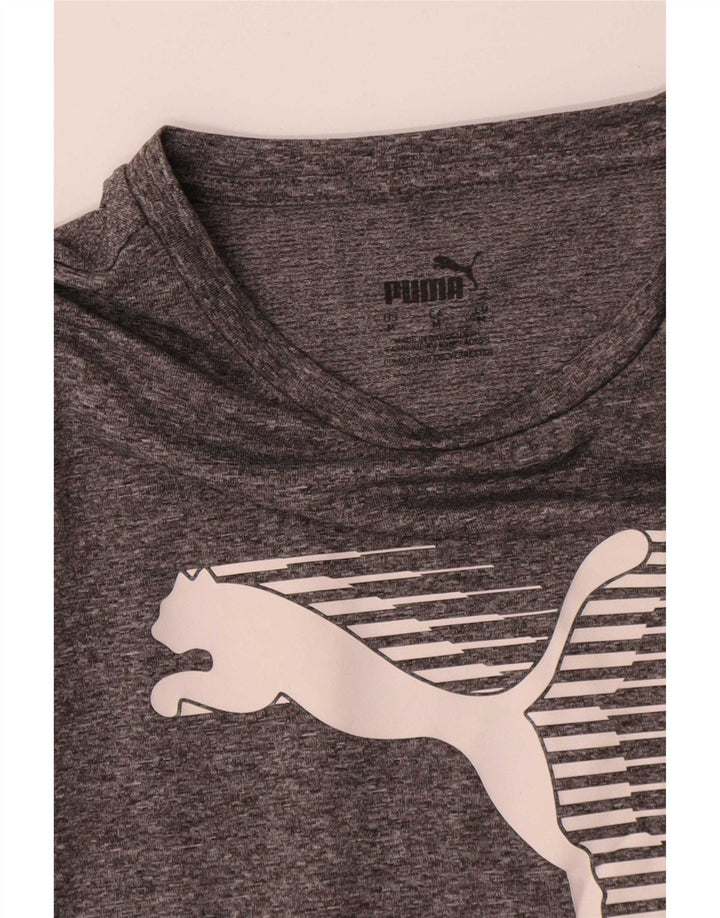 Puma T-shirt graphique pour femme UK 44 Polyester moucheté gris moyen