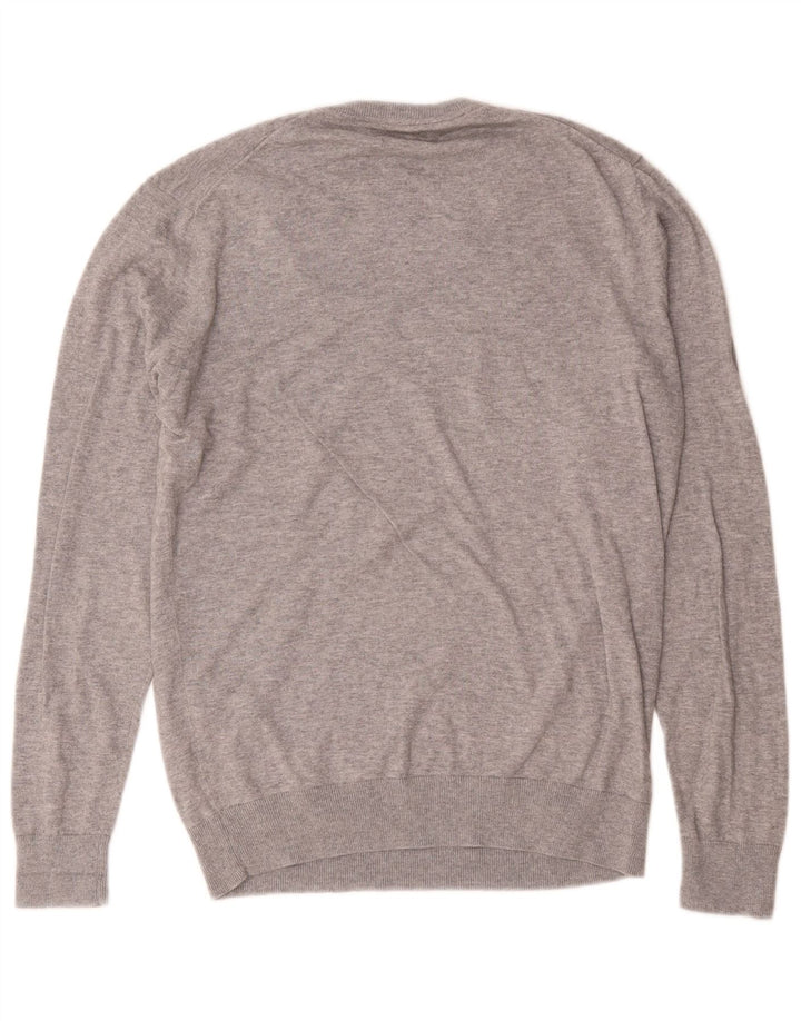 Zara Pull col V pour homme en coton moucheté Gris Large